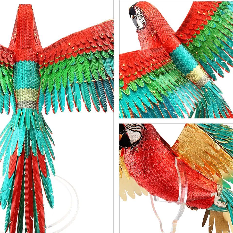  Mô Hình Kim Loại Lắp Ráp 3D Piececool Con Vẹt (The Scarlet Macaw) HP118-NBR - MP748 