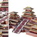  Mô Hình Kim Loại Lắp Ráp 3D Piececool Cung A Bàng Epang Palace – MP365 