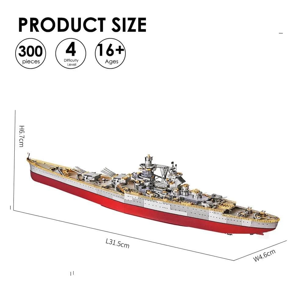  Mô Hình Kim Loại 3D Lắp Ráp Piececool Thiết Giáp Hạm Hải Quân Pháp (818 mảnh, Richelieu) HP157-RS - MP909 