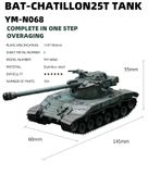  Mô Hình Kim Loại Lắp Ráp 3D MU Xe Tăng Hạng Trung Bat Chatillon 25T (184 mảnh, Bat-Chatillon 25T Tank) YM-N068 – MP807 