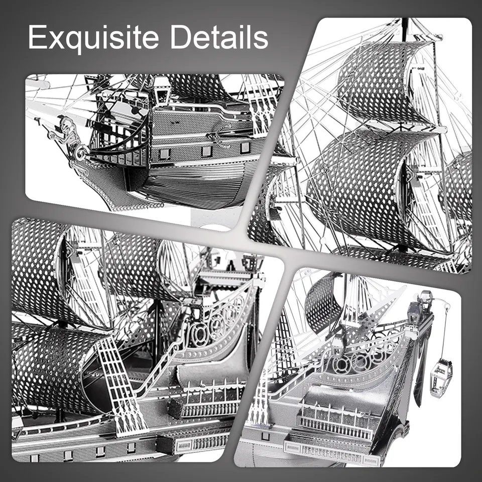  Mô Hình Kim Loại Lắp Ráp 3D Piececool The Queen Anne's Revenge (63 mảnh) HP038-S – MP086 