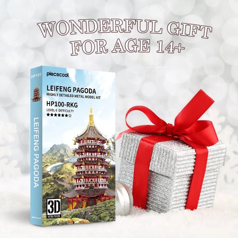  Mô Hình Kim Loại Lắp Ráp 3D Piececool Tháp Lôi Phong (796 mảnh, Leifeng Pagoda) HP111-RKS – MP445 