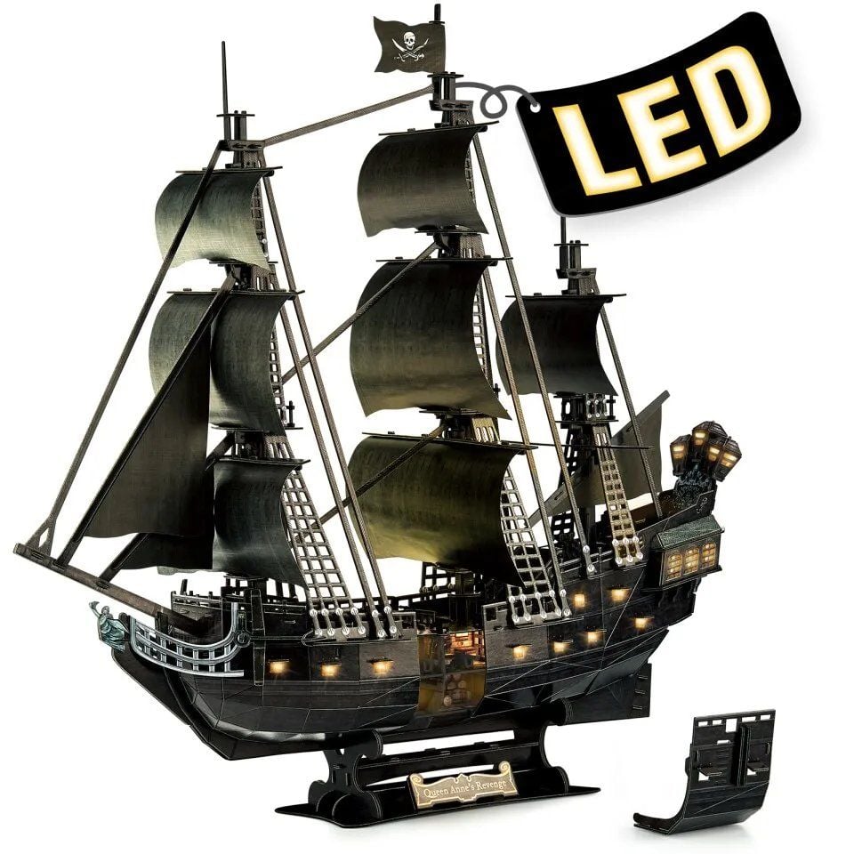  Mô Hình Giấy 3D Lắp Ráp CubicFun The Queen Anne's Revenge L522h (248 mảnh, đèn LED) - PP023 