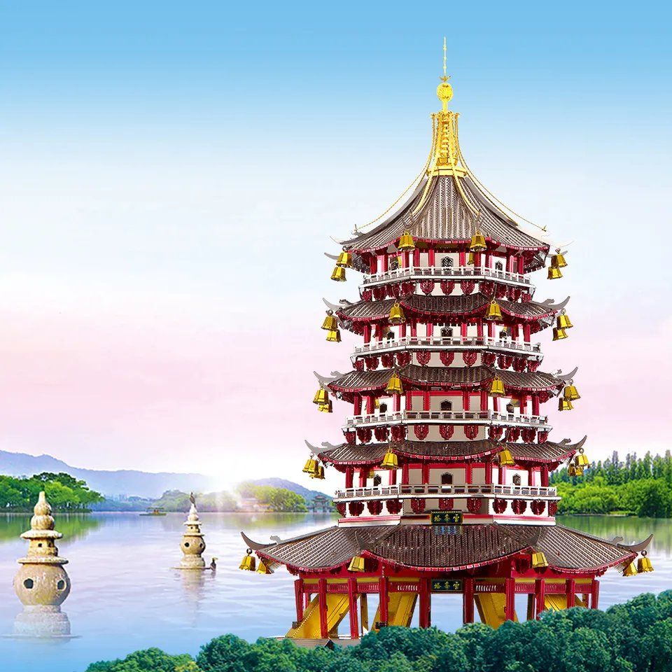  Mô Hình Kim Loại Lắp Ráp 3D Piececool Tháp Lôi Phong (Leifeng Pagoda) HP111-RKS – MP445 