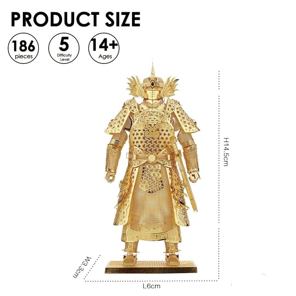  Mô Hình Kim Loại Lắp Ráp 3D Piececool Áo Giáp Hoàng Kim (186 mảnh, Warrior Armor) HP049-G – MP085 