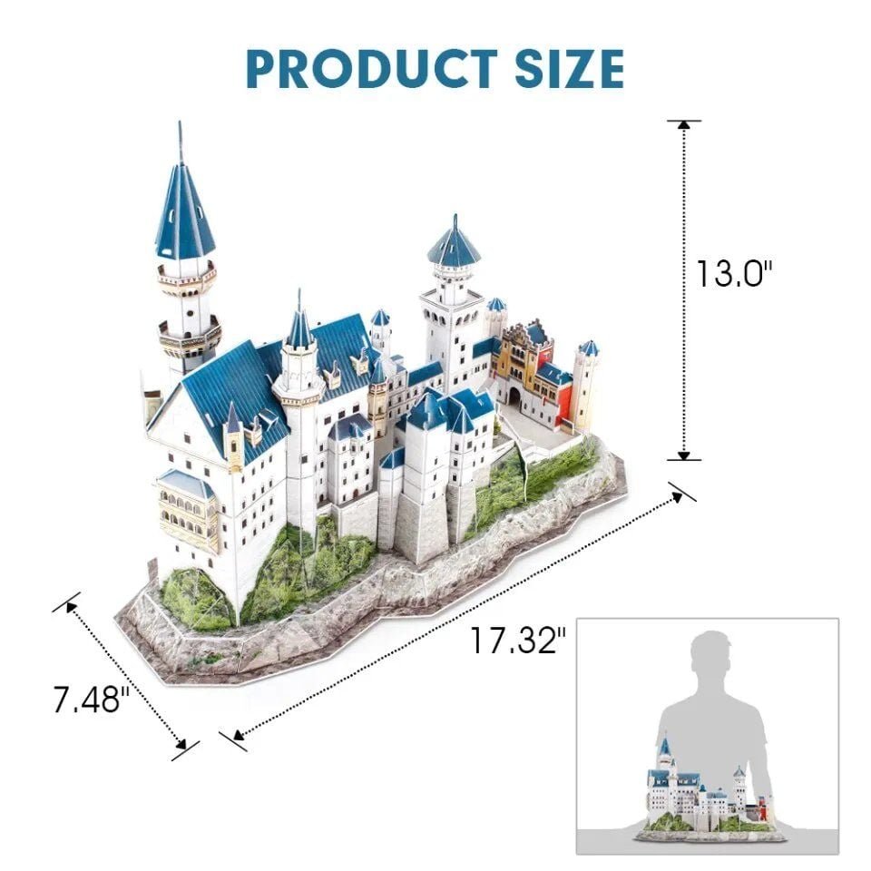  Mô Hình Giấy 3D Lắp Ráp CubicFun Lâu Đài Neuschwanstein (128 mảnh, National Geographic Germany Neuschwanstein Castle) DS0990h - PP062 