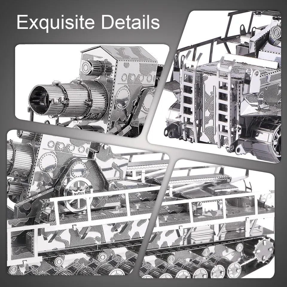  Mô Hình Kim Loại Lắp Ráp 3D Piececool Siêu Đại Pháo (133 mảnh, Railway Gun) HP035-S – MP087 