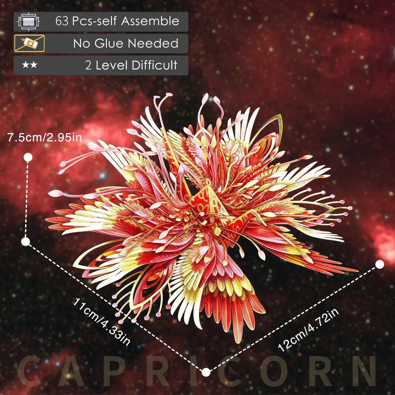  Mô Hình Kim Loại 3D Lắp Ráp Piececool Thiên Ngữ Hạc Ma Kết (63 mảnh, Capricorn) HIP073-PG - MP1147 