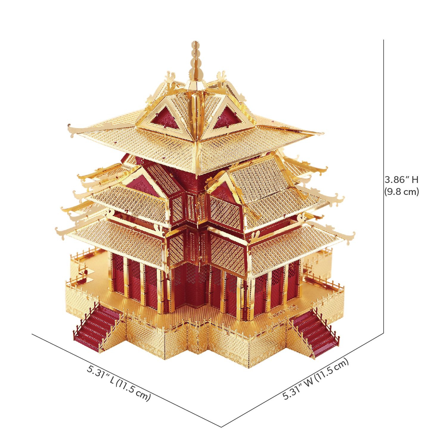  Mô Hình Kim Loại Lắp Ráp 3D Piececool Tháp Canh Tử Cấm Thành (126 mảnh, The Watchtower Of Forbidden City) HP075-RG – MP206 