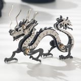  Mô Hình Kim Loại Lắp Ráp 3D Steel Warcraft Con Rồng (51 mảnh, Màu Bạc Đen, Dragon) - SW047 