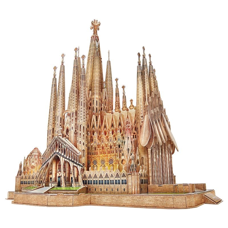  Mô Hình Giấy 3D Lắp Ráp CubicFun Nhà Thờ Sagrada Família L530h (696 mảnh, đèn LED) - PP028 