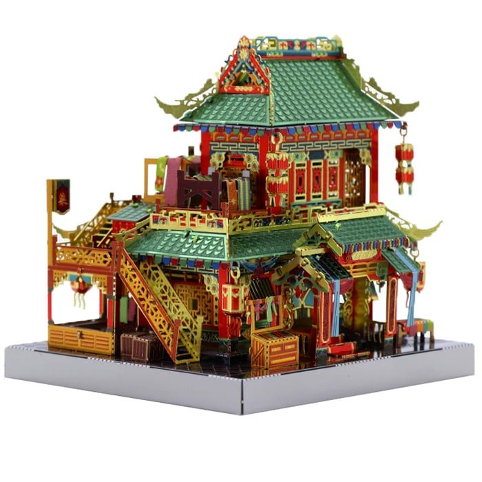  Mô Hình Kim Loại Lắp Ráp 3D MU Làng Tơ Lụa (89 mảnh, Không LED, Silk Store) YM-N079-F – MP798 