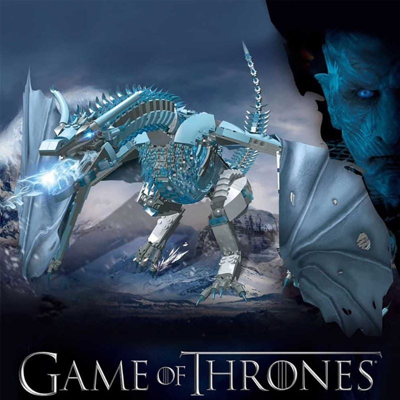  Mô Hình Nhựa 3D Lắp Ráp 18K Super Game of Thrones Con Rồng Băng Viserion 9902 (1889 mảnh,  Ice Dragon) K90 - LG0057 