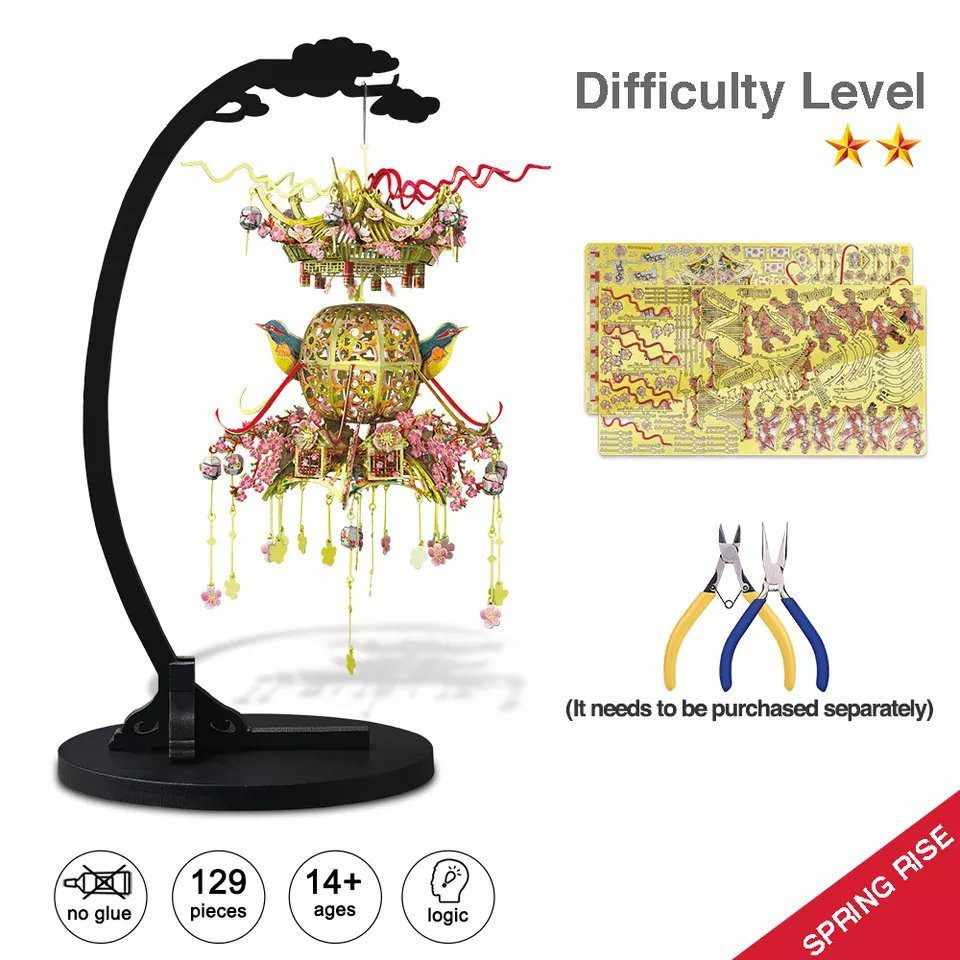  Mô Hình Kim Loại 3D Lắp Ráp Piececool Lồng Đèn Xuân Triều (129 mảnh, Spring Sunrise) HP221-PG – MP1122 