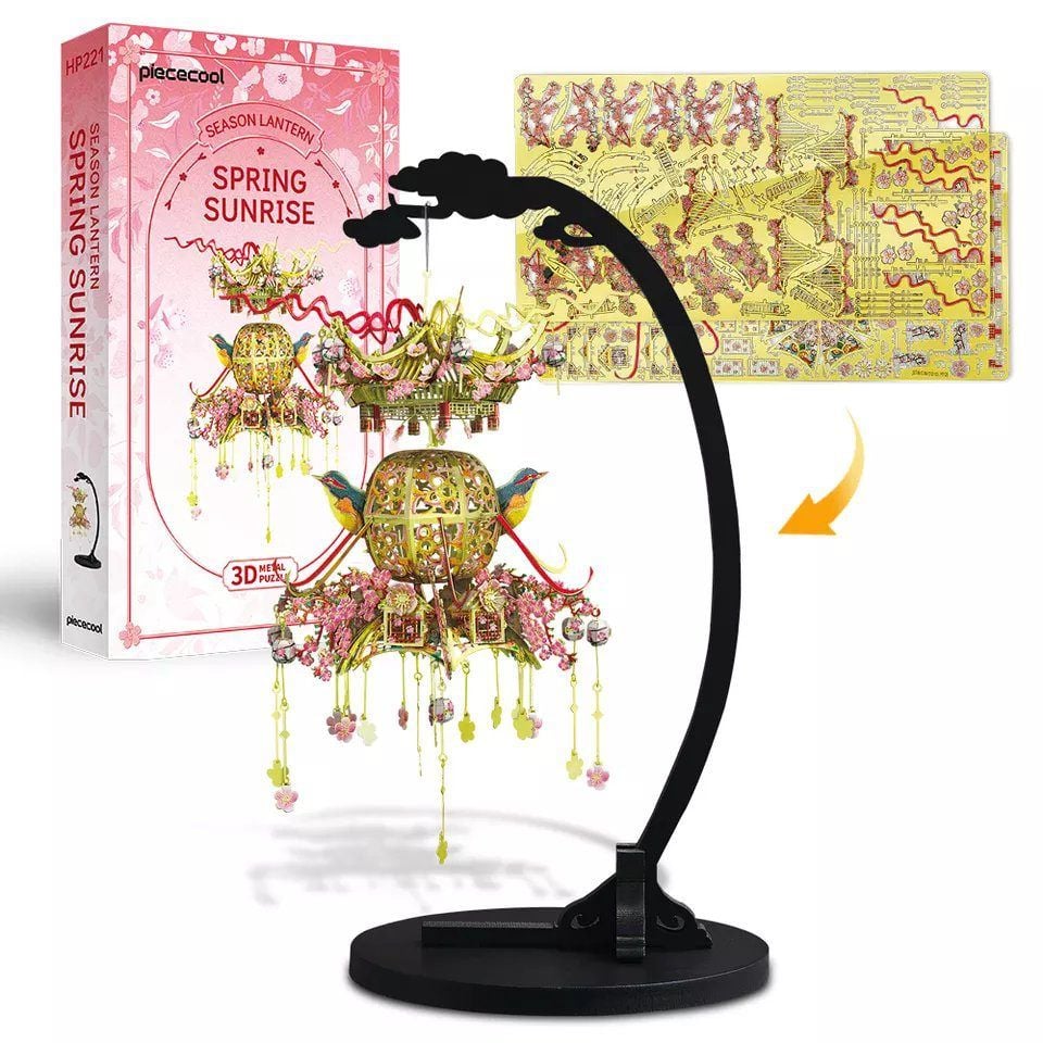  Mô Hình Kim Loại 3D Lắp Ráp Piececool Lồng Đèn Xuân Triều (129 mảnh, Spring Sunrise) HP221-PG – MP1122 