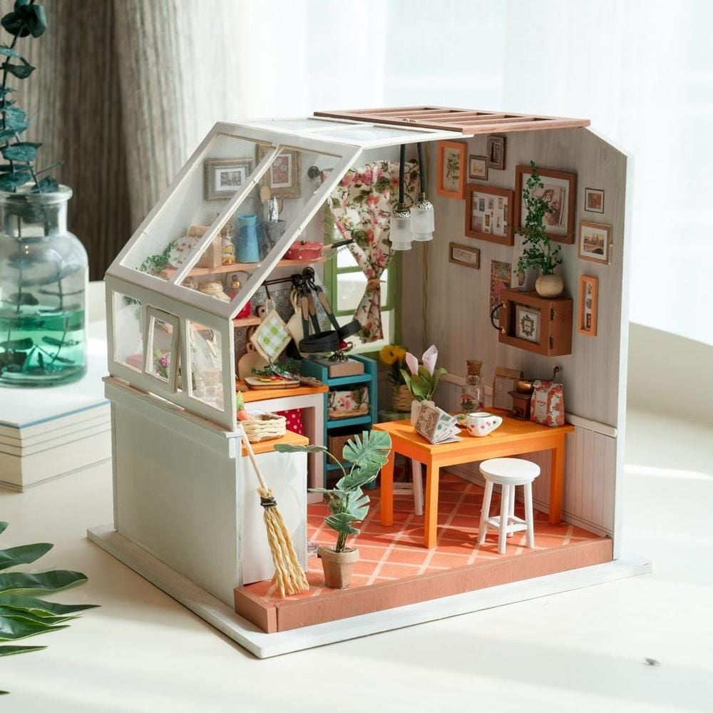  Mô Hình Gỗ 3D Lắp Ráp ROBOTIME DIY Dollhouse Nhà Tí Hon (300 mảnh, Jason's Kitchen) DG105 - WP150 