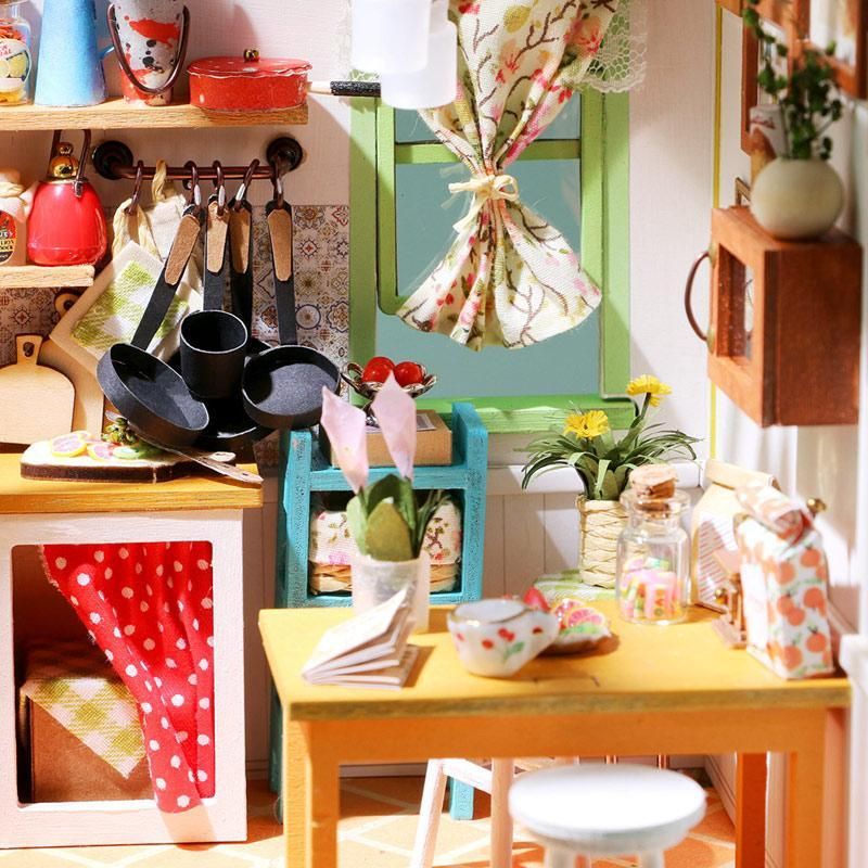  Mô Hình Gỗ 3D Lắp Ráp ROBOTIME DIY Dollhouse Nhà Tí Hon (300 mảnh, Jason's Kitchen) DG105 - WP150 