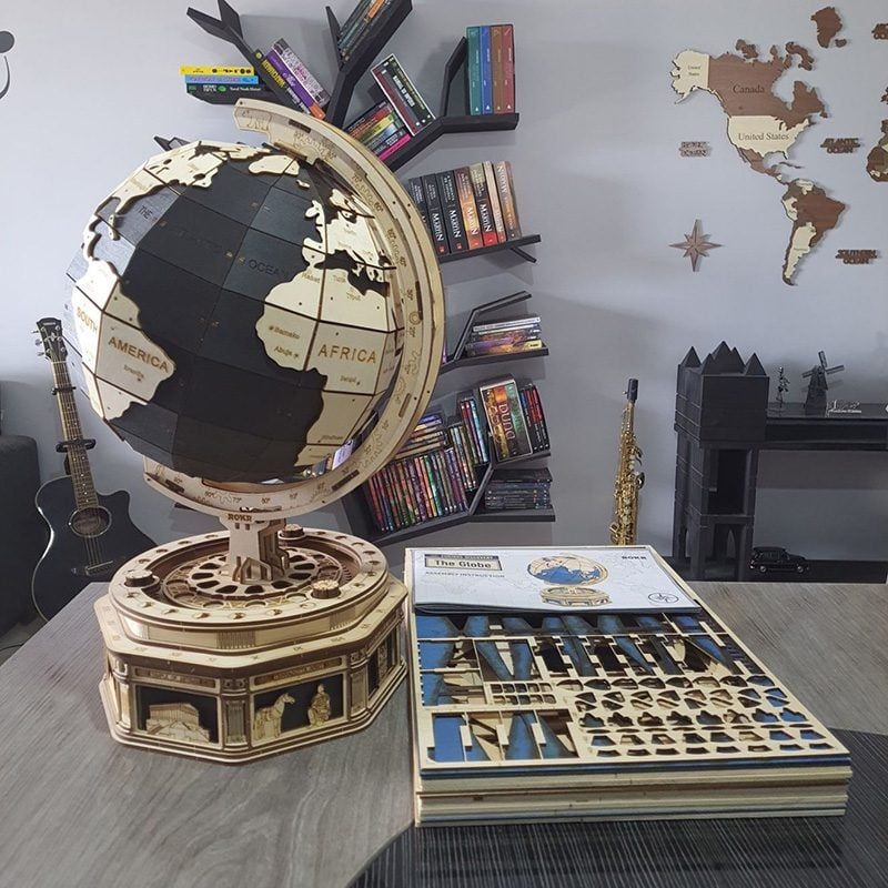  Mô Hình Gỗ 3D Lắp Ráp ROBOTIME ROKR Quả Địa Cầu Lớn (567 mảnh, The Huge Globe) ST002 – WP239 