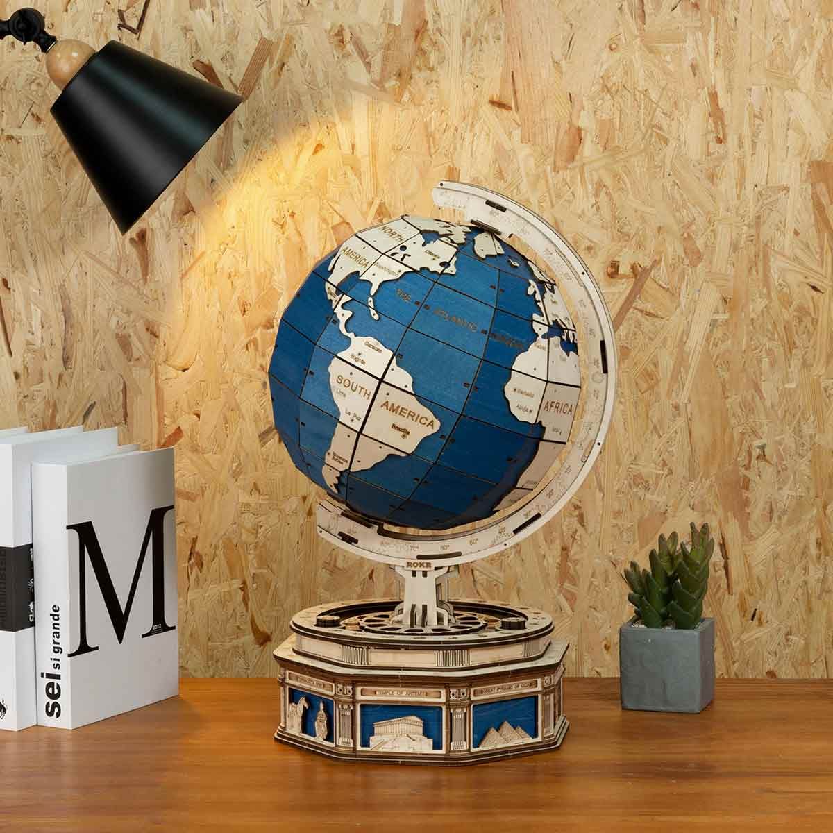  Mô Hình Gỗ 3D Lắp Ráp ROBOTIME ROKR Quả Địa Cầu Lớn (567 mảnh, The Huge Globe) ST002 – WP239 