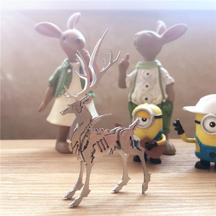  Mô Hình Kim Loại Lắp Ráp 3D Steel Warcraft Nai Sừng Xám Nhỏ (11 mảnh, Little Nightmare Deer) – SW001 