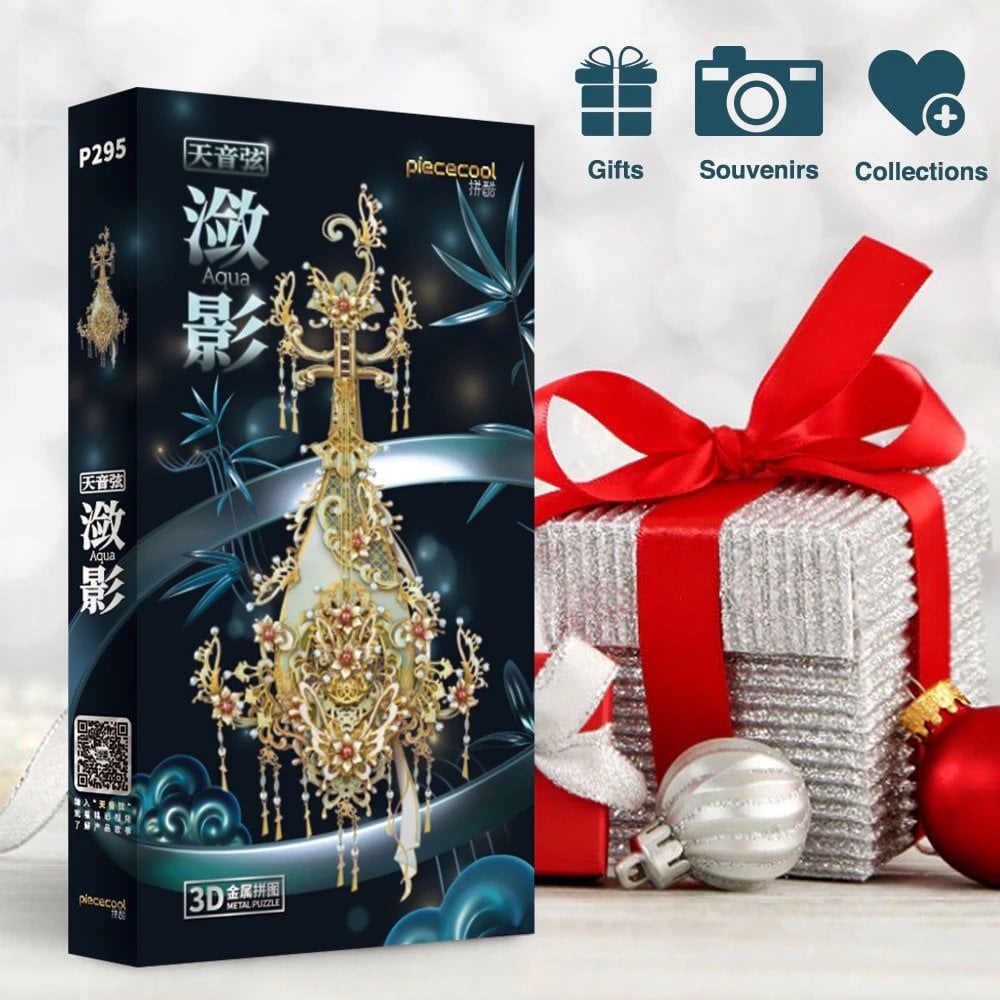  Mô Hình Kim Loại 3D Lắp Ráp Piececool Đàn Thiên Âm Liễm Ảnh (140 mảnh, Aqua) P295-GB - MP1158 