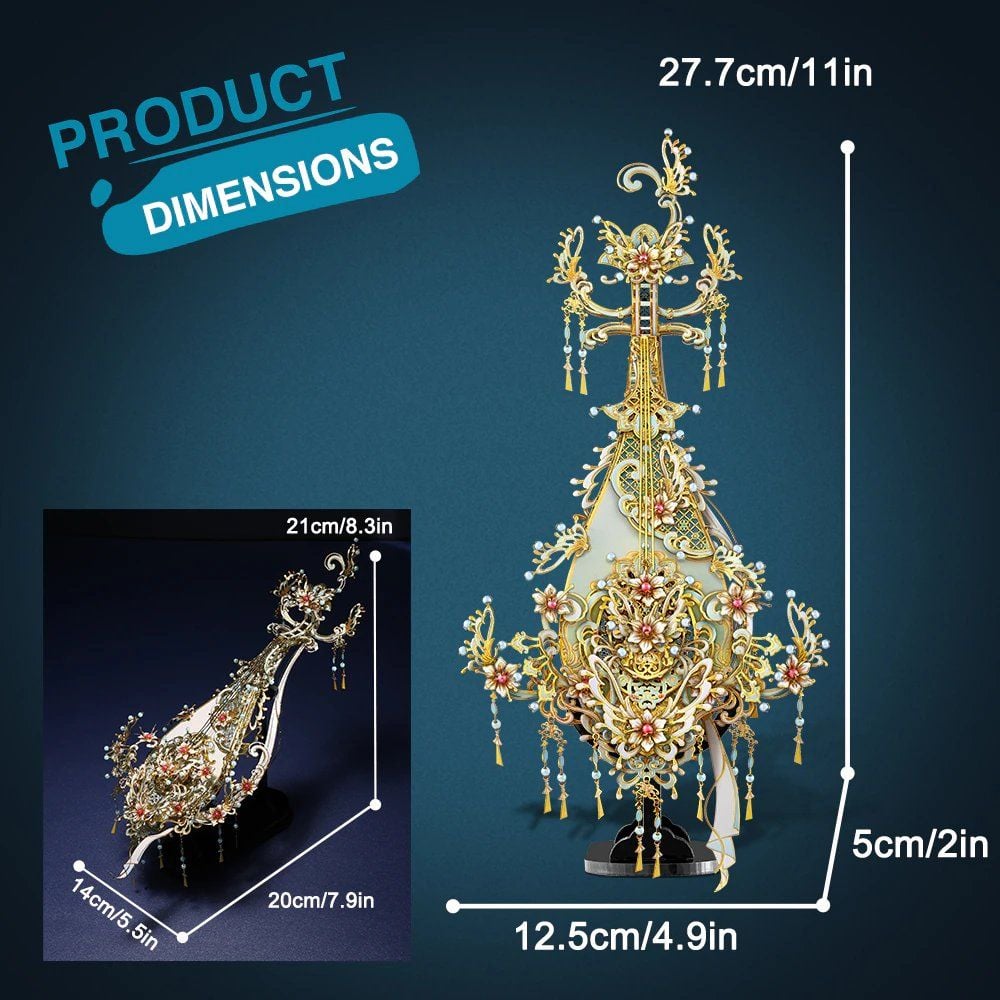  Mô Hình Kim Loại 3D Lắp Ráp Piececool Đàn Thiên Âm Liễm Ảnh (140 mảnh, Aqua) P295-GB - MP1158 