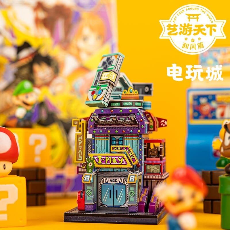  Mô Hình Kim Loại Lắp Ráp 3D MU Thế Giới Trò Chơi Nhật Bản (77 mảnh, Travel to World - Japan Games City) YM-N104-G – MP937 