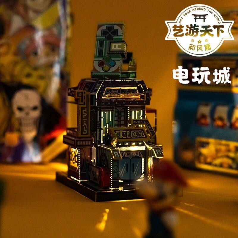  Mô Hình Kim Loại Lắp Ráp 3D MU Thế Giới Trò Chơi Nhật Bản (77 mảnh, Travel to World - Japan Games City) YM-N104-G – MP937 