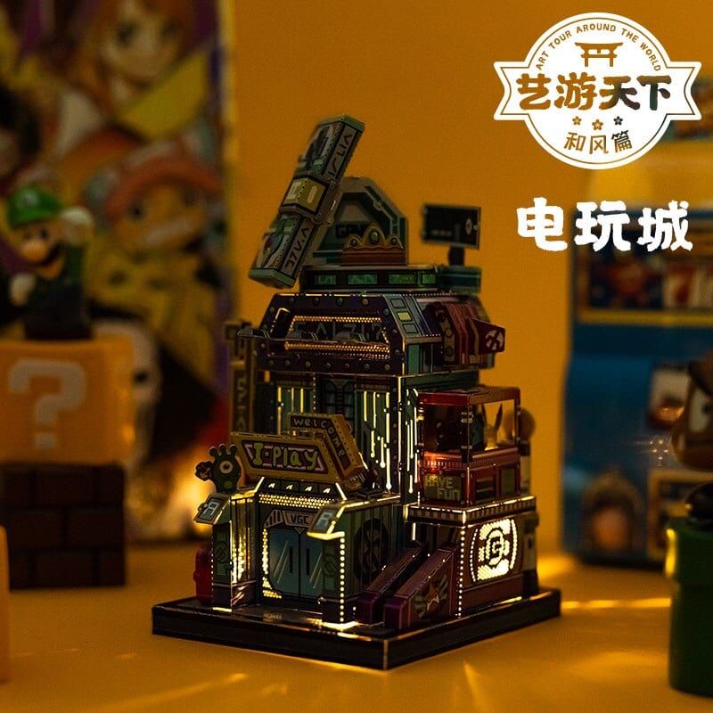  Mô Hình Kim Loại Lắp Ráp 3D MU Thế Giới Trò Chơi Nhật Bản (77 mảnh, Travel to World - Japan Games City) YM-N104-G – MP937 