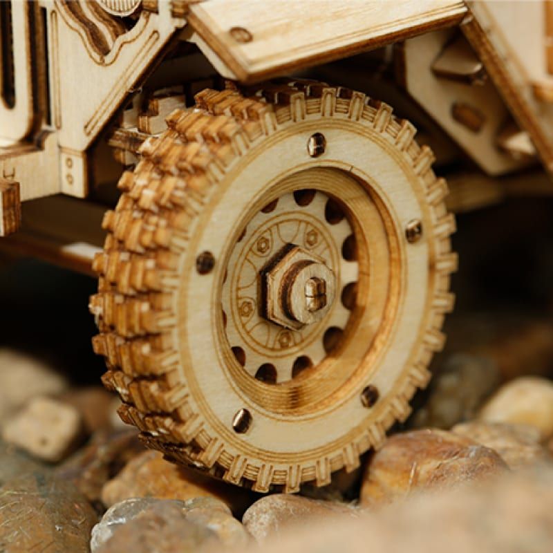  Mô Hình Gỗ 3D Lắp Ráp ROBOTIME Xe Jeep Quân Sự (369 mảnh, Army Field Car) MC701 – WP034 