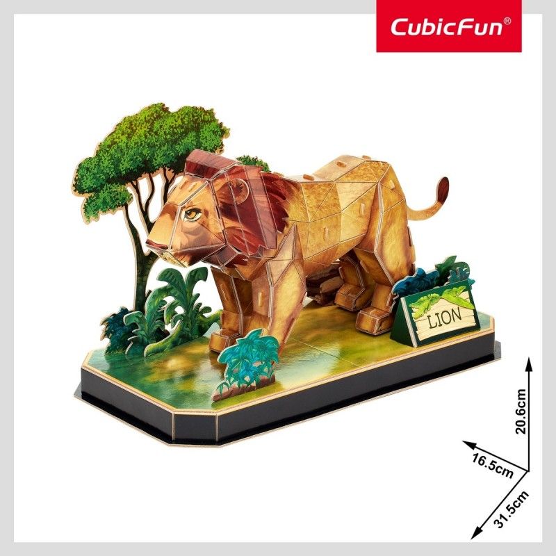  Mô Hình Giấy 3D Lắp Ráp CubicFun Con Sư Tử P856h (40 mảnh, Lion) - PP003 