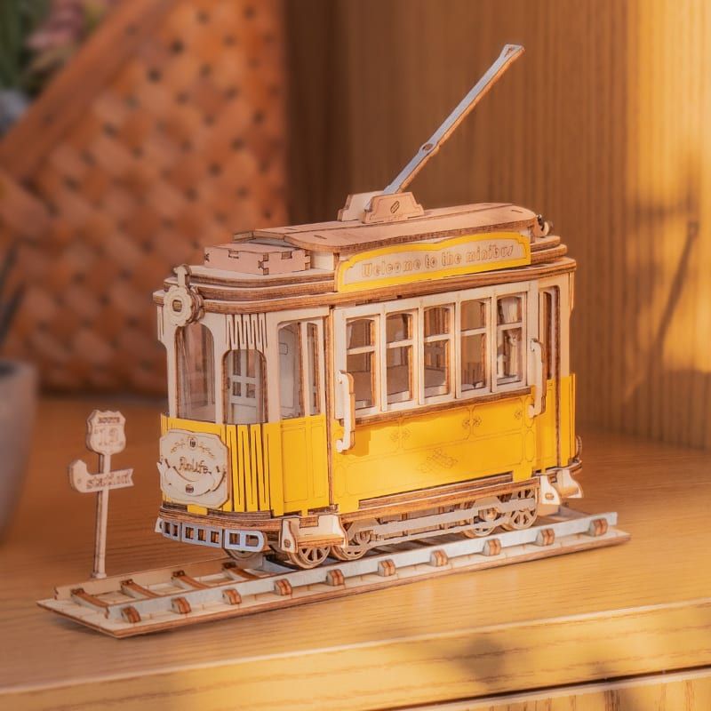  Mô Hình Gỗ 3D Lắp Ráp ROBOTIME Xe Điện Cổ Điển (92 mảnh, Classic Cable Car) TG505 – WP185 