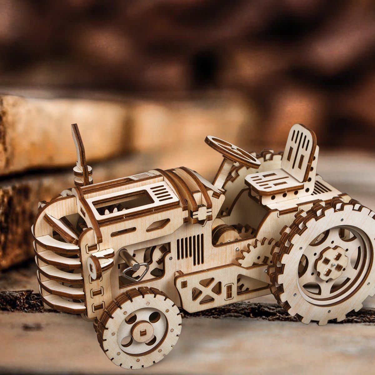 Mô Hình Gỗ 3D Lắp Ráp ROBOTIME Xe Máy Cày Tractor LK401  WP143   ArtPuzzlevn