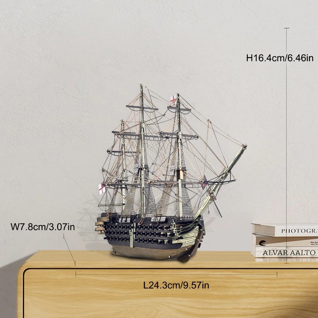  Mô Hình Kim Loại 3D Lắp Ráp Piececool Tàu Chiến Tuyến HMS Victory (388 mảnh) HP364-KS - MP1234 