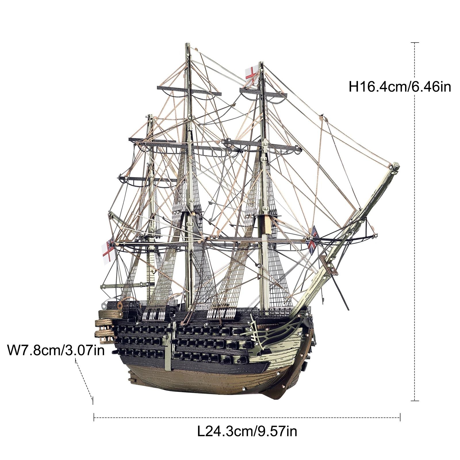  Mô Hình Kim Loại 3D Lắp Ráp Piececool Tàu Chiến Tuyến HMS Victory (388 mảnh) HP364-KS - MP1234 