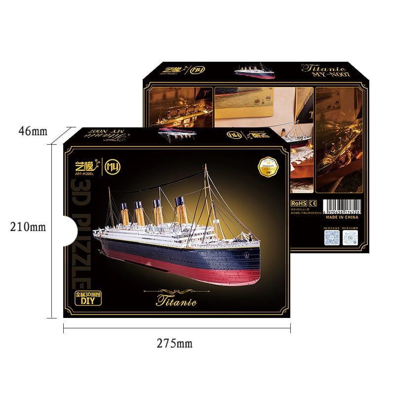  Mô Hình Kim Loại Lắp Ráp 3D MU Tàu Titanic (581 mảnh, Đế Gỗ, Đèn LED) MY-N007 – MP1281 