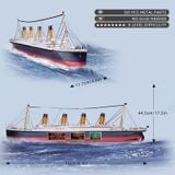  Mô Hình Kim Loại Lắp Ráp 3D MU Tàu Titanic (581 mảnh, Đế Gỗ, Đèn LED) MY-N007 – MP1281 