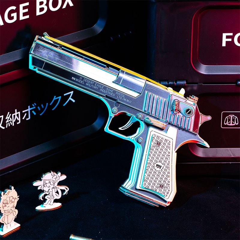  Mô Hình Gỗ 3D Lắp Ráp MU Súng Lục Đồ Chơi Desert Eagle (275 mảnh, Màu Bạc) MY-N009AB - WP260 