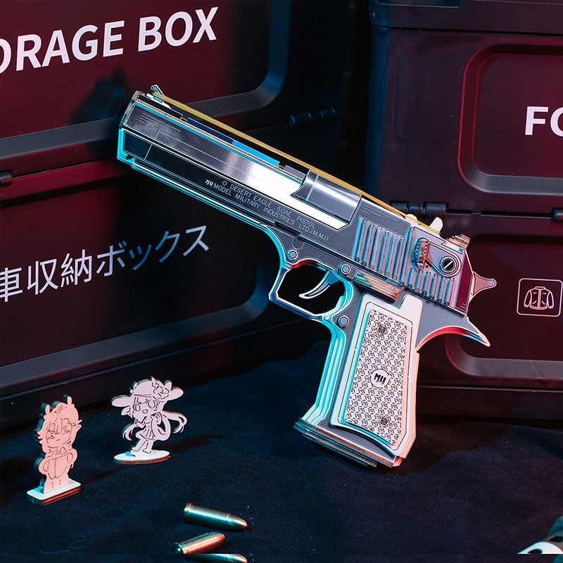  Mô Hình Gỗ 3D Lắp Ráp MU Súng Lục Đồ Chơi Desert Eagle (275 mảnh, Màu Bạc) MY-N009AB - WP260 