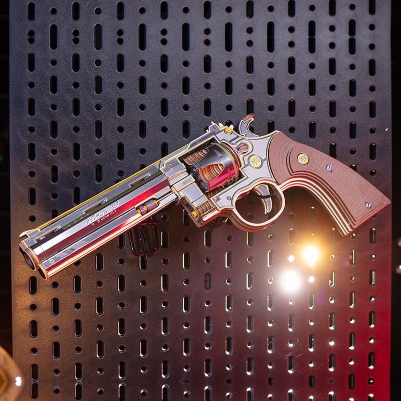  Mô Hình Gỗ 3D Lắp Ráp MU Súng Lục Đồ Chơi Revolver (224 mảnh, Màu Bạc, Colt Anaconda) MY-N012A - WP261 