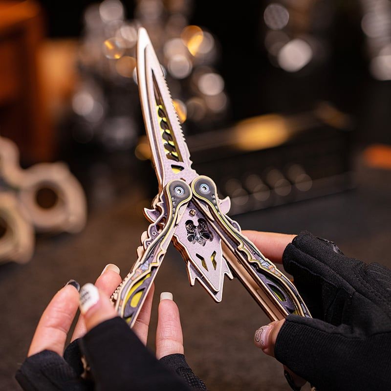  Mô Hình Gỗ 3D Lắp Ráp MU Đồ Chơi Butterfly Knife (98 mảnh, Màu Tím) MY-N018A-II - WP266 
