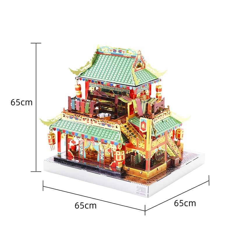  Mô Hình Kim Loại Lắp Ráp 3D MU Làng Tơ Lụa (89 mảnh, Không LED, Silk Store) YM-N079-F – MP798 