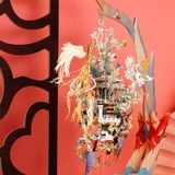  Mô Hình Kim Loại Lắp Ráp 3D MU Bách Điểu Triều Phụng (173 mảnh, Đế Mica Trong, Màu Vàng, Birds Pay Homage To The Phoenix0) YM-N115-II – MP1240 