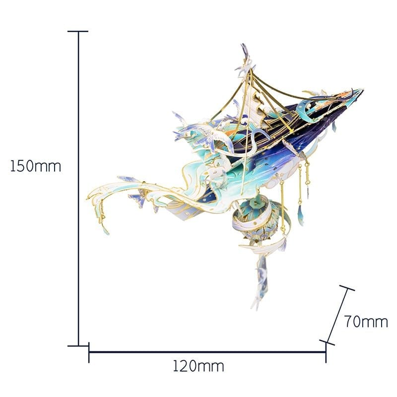  Mô Hình Kim Loại 3D Lắp Ráp MU Ngự Phong Linh Thừa Phong Phá Lãng (83 mảnh, Windchime Brave the Wind and the Waves) YM-N141-A – MP1291 