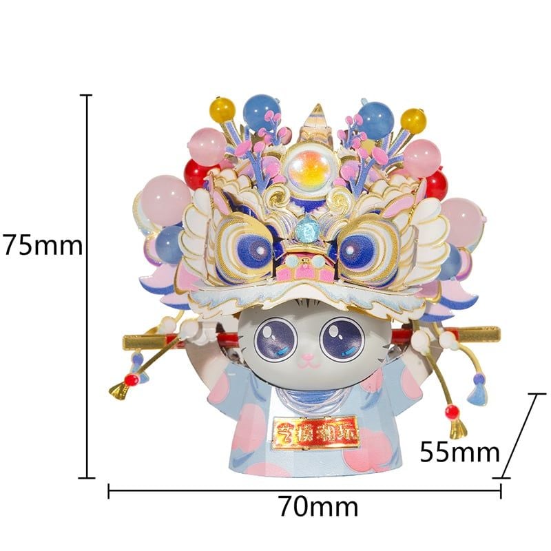  Mô Hình Kim Loại Lắp Ráp 3D MU Mèo Bậc Thầy Kungfu (50 mảnh, The Uninhibited Master) YM-N146-A – MP1276 
