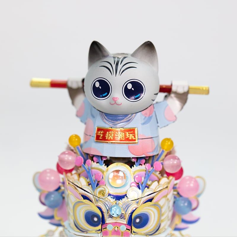  Mô Hình Kim Loại Lắp Ráp 3D MU Mèo Bậc Thầy Kungfu (50 mảnh, The Uninhibited Master) YM-N146-A – MP1276 