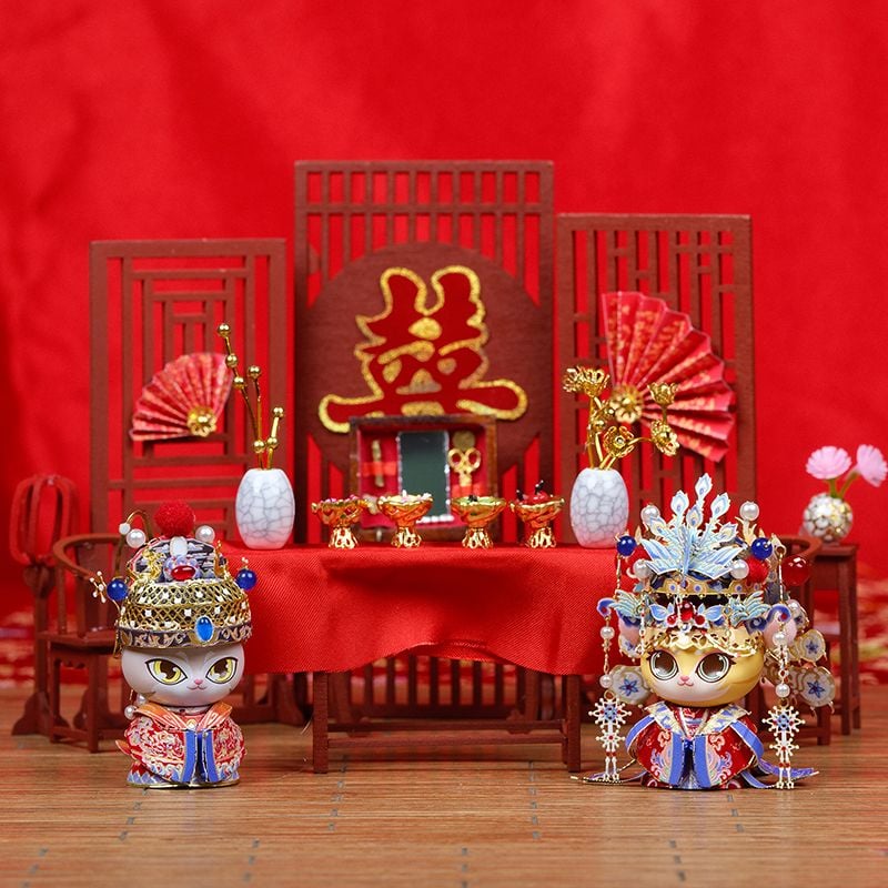  Mô Hình Kim Loại Lắp Ráp 3D MU Đôi Mèo Thiên Thành (60 mảnh, Cat Couple) YM-N146-GH – MP1268 