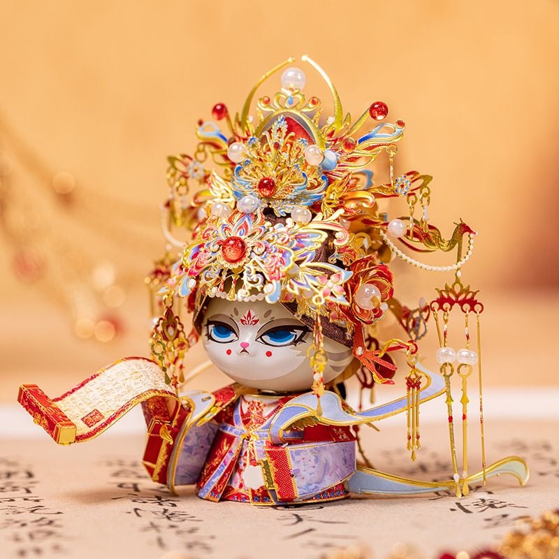  Mô Hình Kim Loại Lắp Ráp 3D MU Mèo Nữ Hoàng (109 mảnh, The Queen Kitty) YM-N146-Q – MP1254 