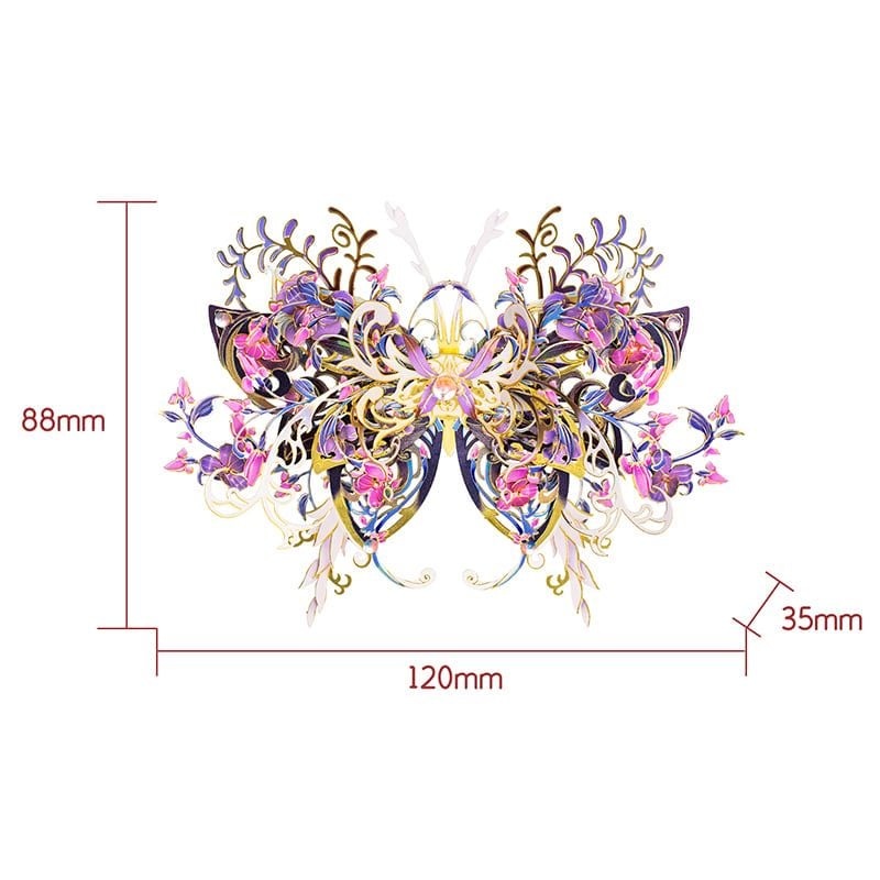  Mô Hình Kim Loại Lắp Ráp 3D MU Nghê Ca Hồ Điệp (60 mảnh, Butterfly Nige) YM-N149-B – MP1287 