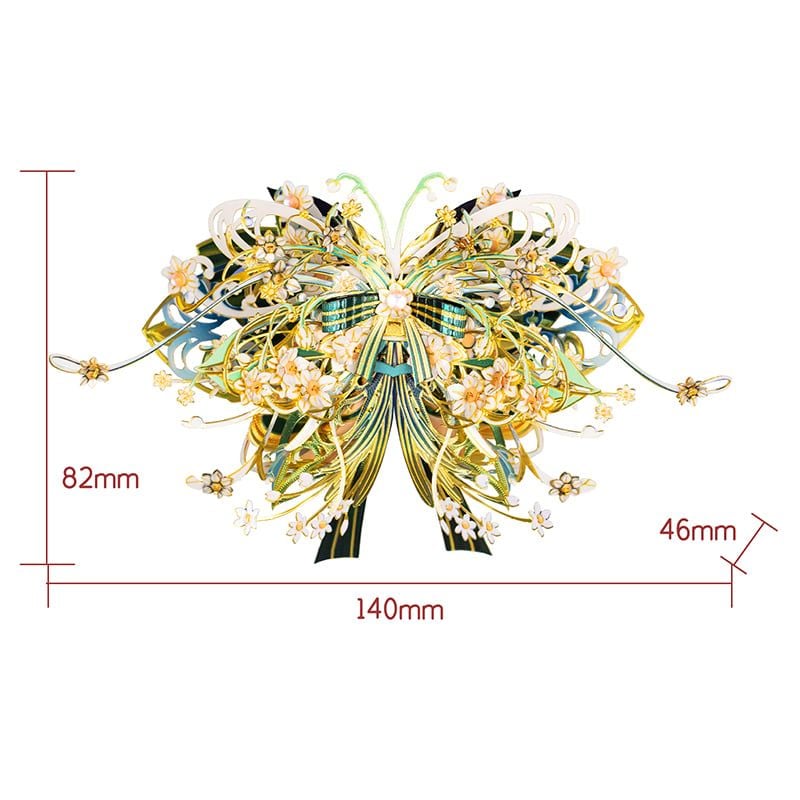  Mô Hình Kim Loại Lắp Ráp 3D MU Thúy Kiều Hồ Điệp (112 mảnh, Butterfly Cuiciao-Kingfisher's feather) YM-N149-C – MP1288 
